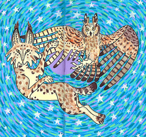 shapeshift: bobcat to long-eared owl (2025)